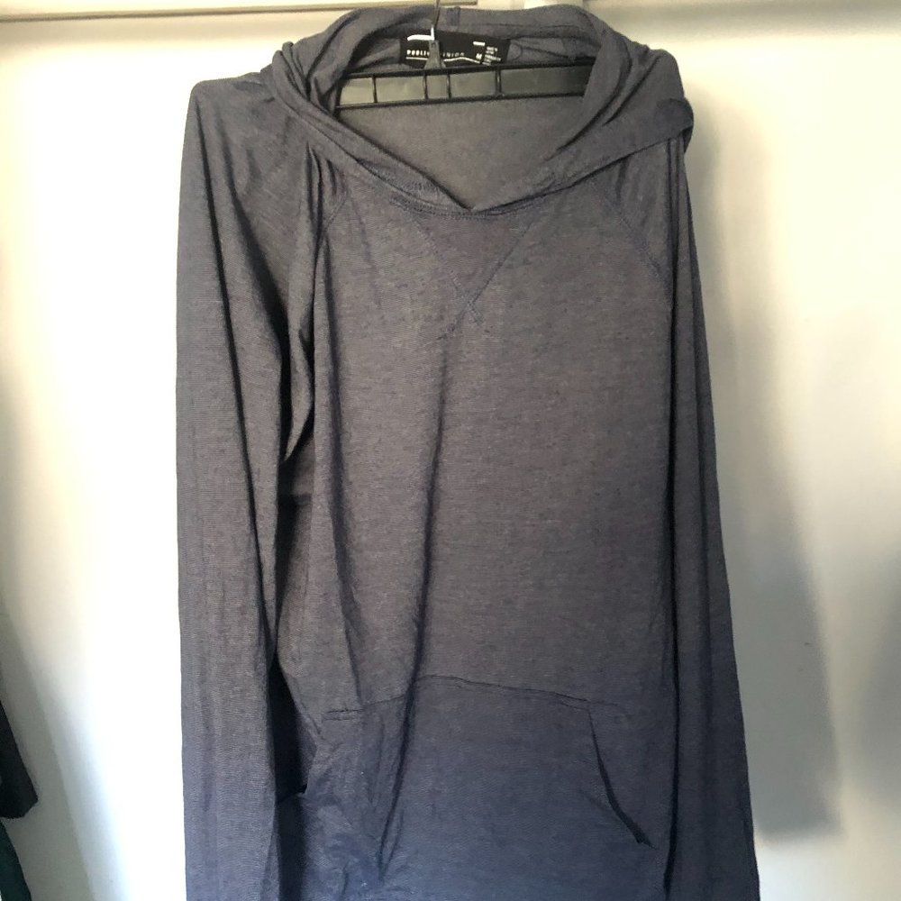 Men's Public Opinion Blue Lightweight Hoodie M